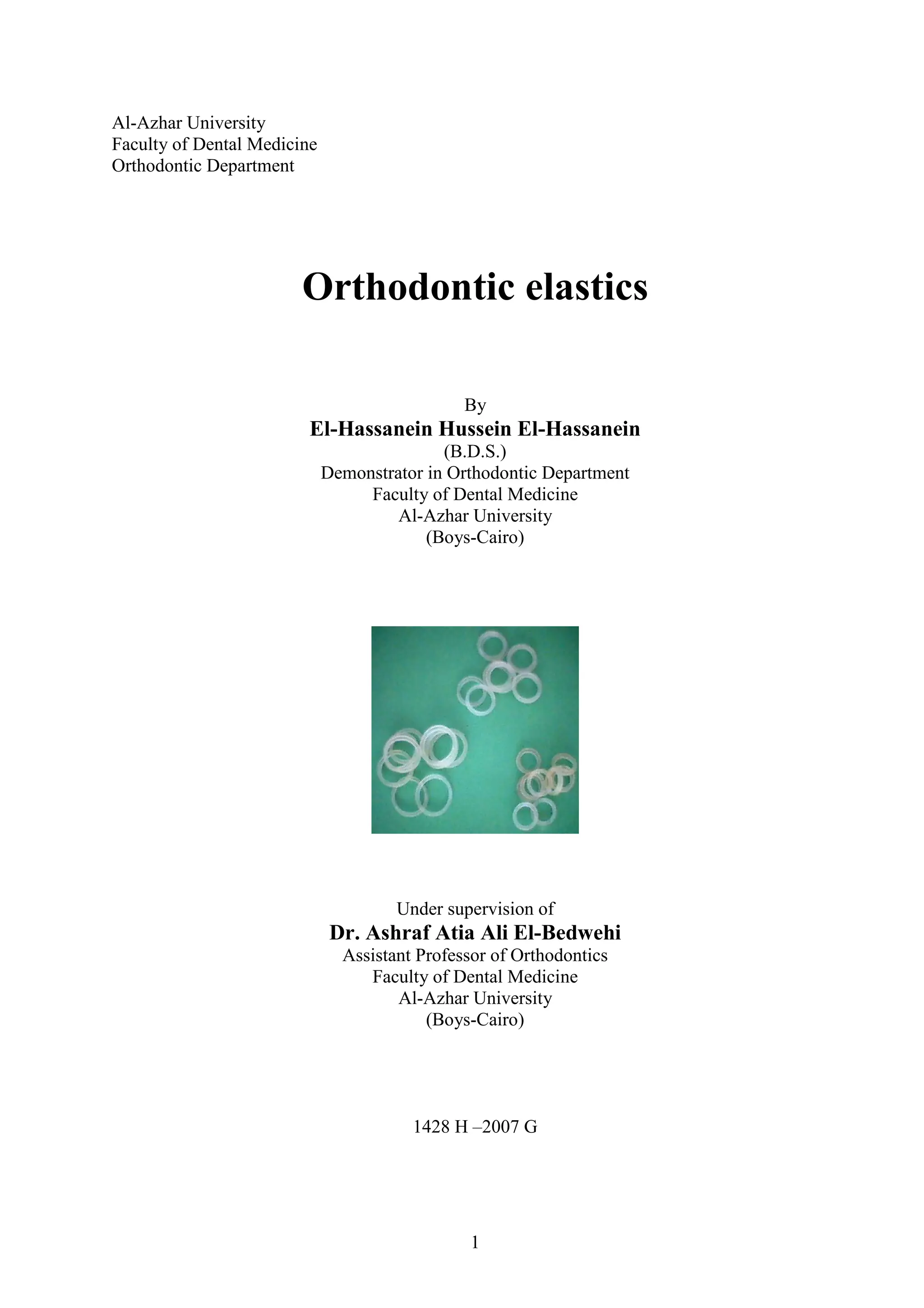 Elastics in orthodontics PDF