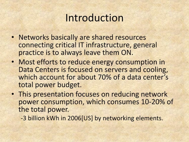 Elastic Tree: Saving Energy in Data Center Networks | PPT