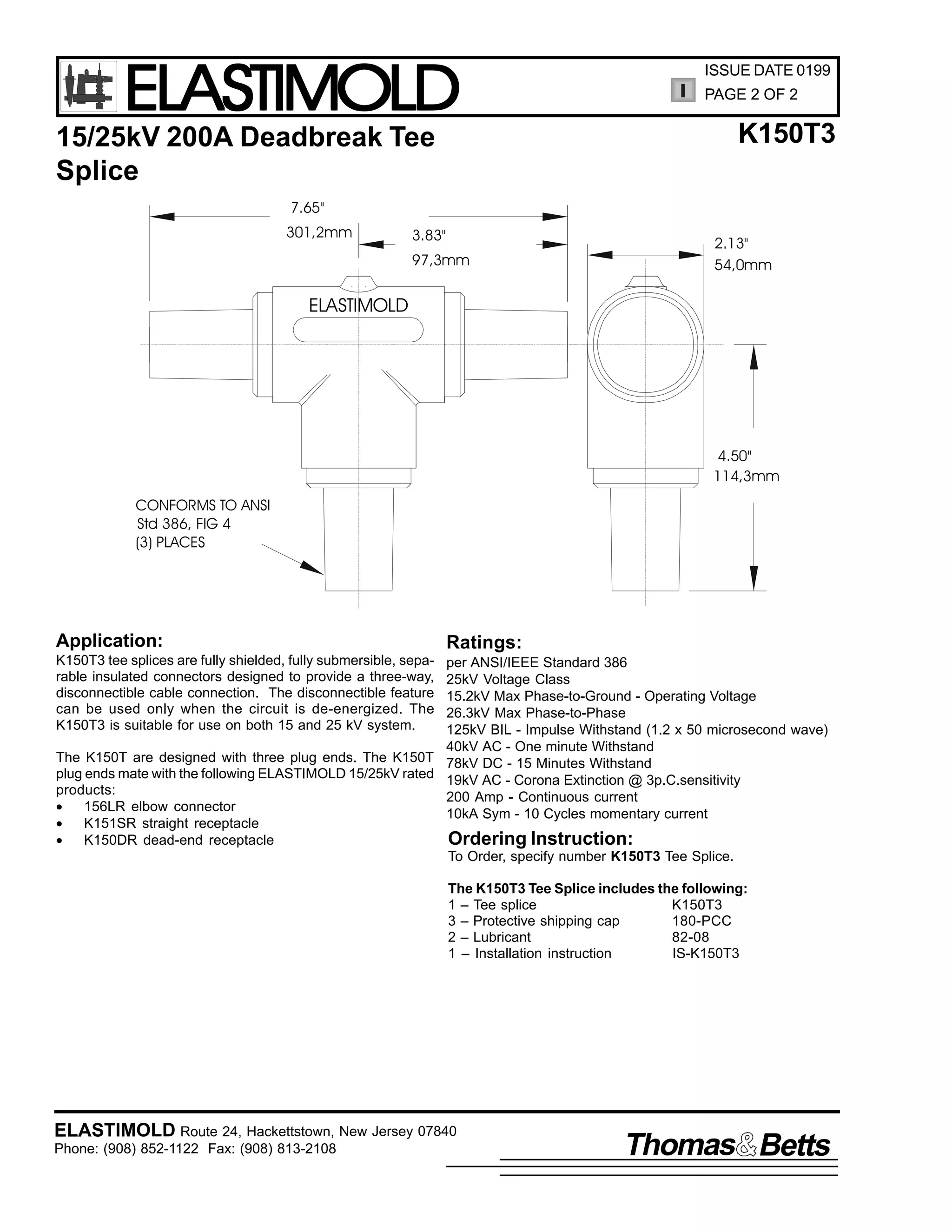 Elastimold Connectors - Loadbreak & Deadbreak Elbow & Bolted Tee Connectors - HV MV - 700 Series