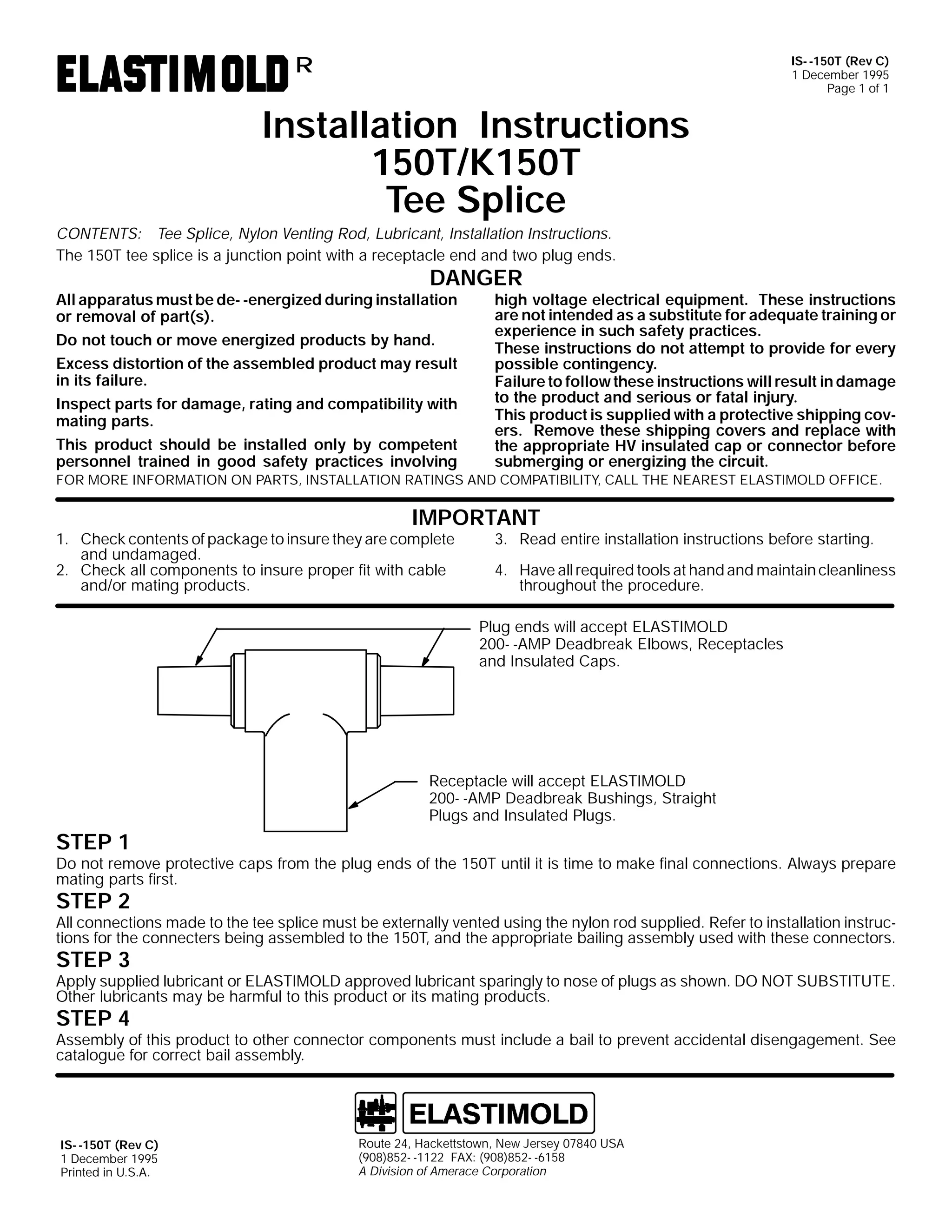 Elastimold Connectors - Loadbreak & Deadbreak Elbow & Bolted Tee Connectors - HV MV - 700 Series