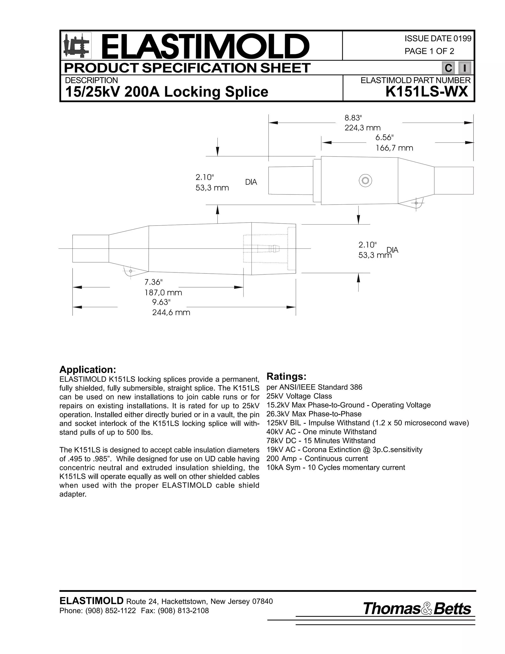 Elastimold Connectors - Loadbreak & Deadbreak Elbow & Bolted Tee Connectors - HV MV - 700 Series
