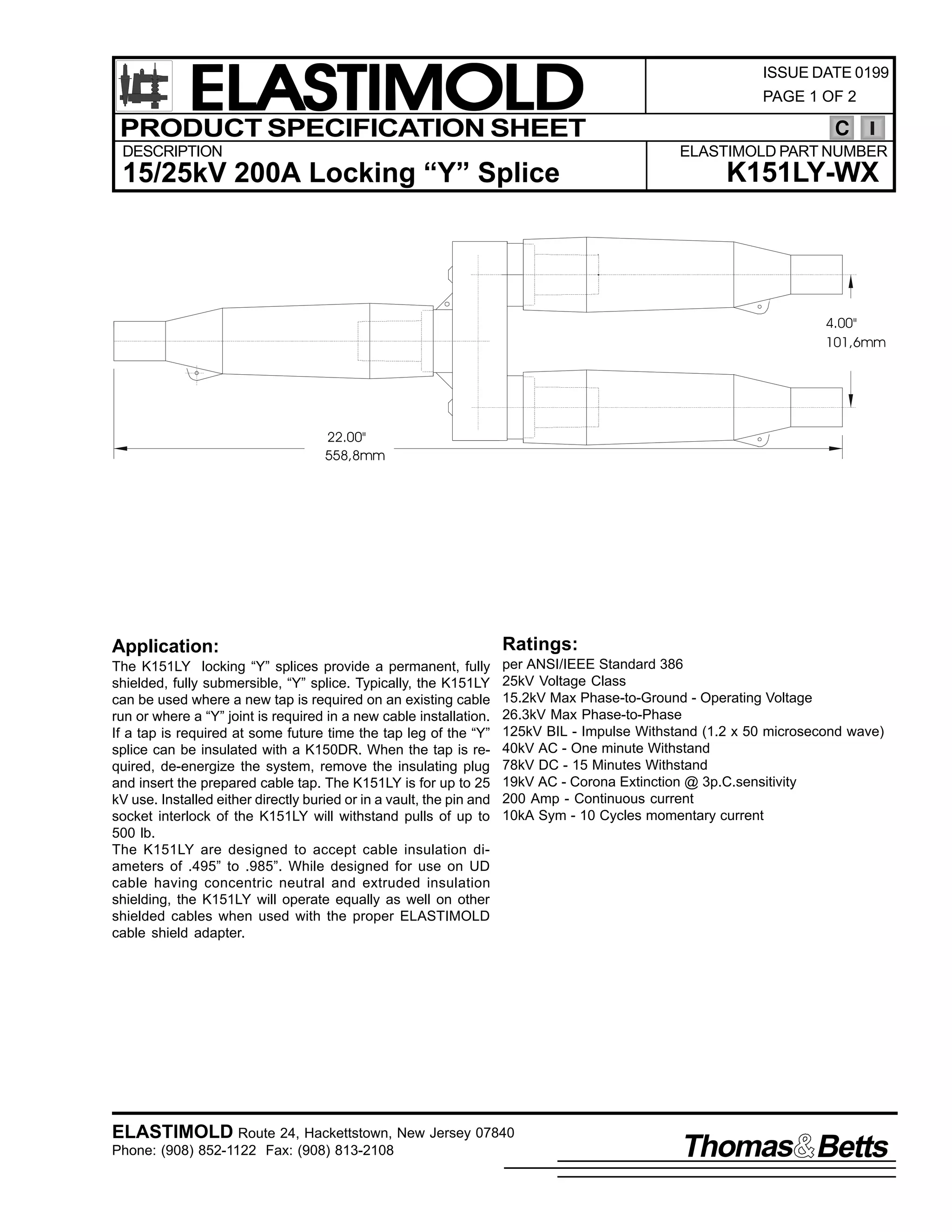 Elastimold Connectors - Loadbreak & Deadbreak Elbow & Bolted Tee Connectors - HV MV - 700 Series
