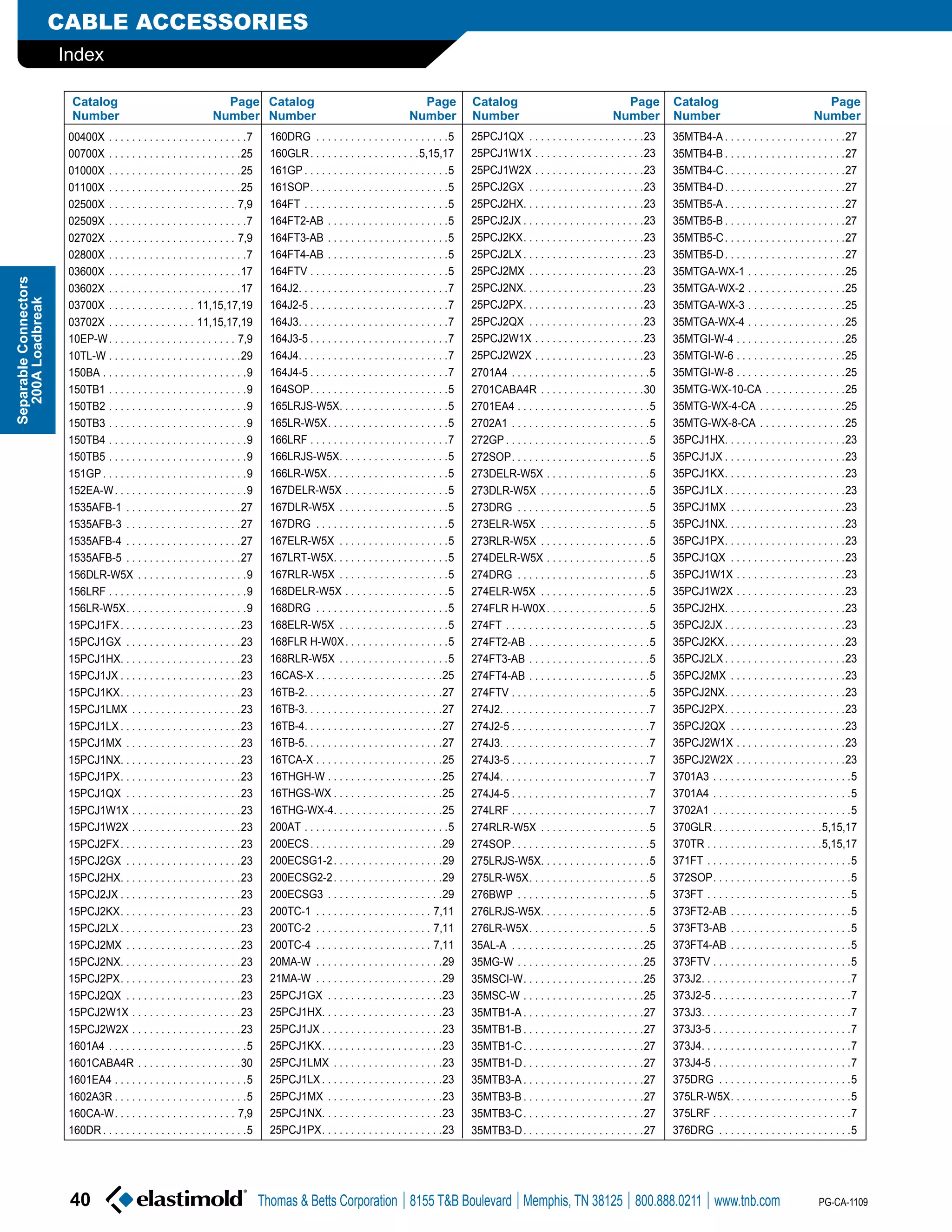 Elastimold Connectors Loadbreak & Deadbreak, Cable Joints & Cable
