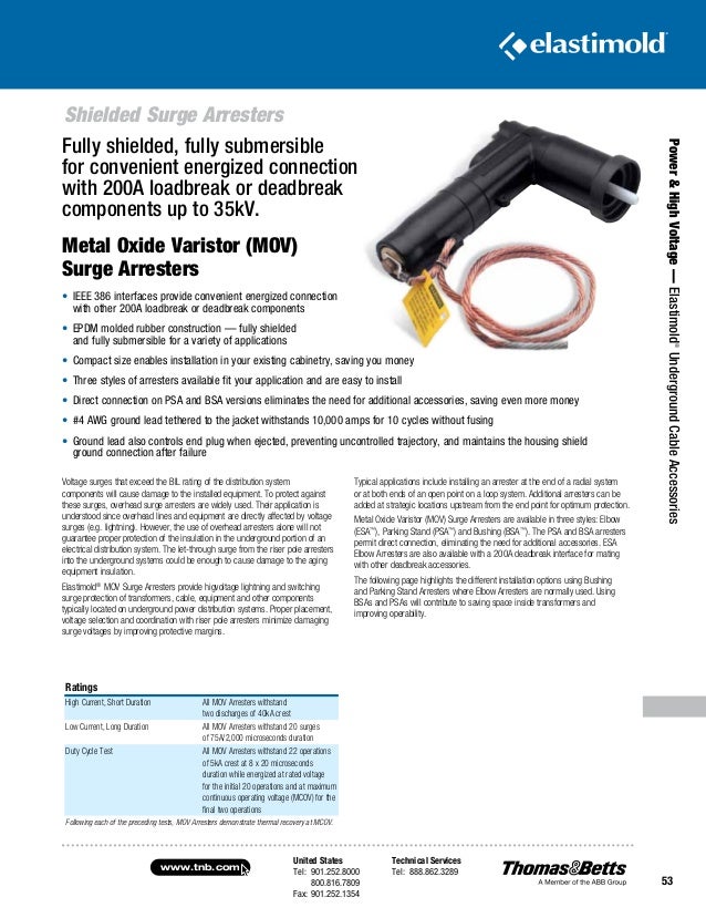 Elastimold Dead Break & Load Break Connectors & Elbows
