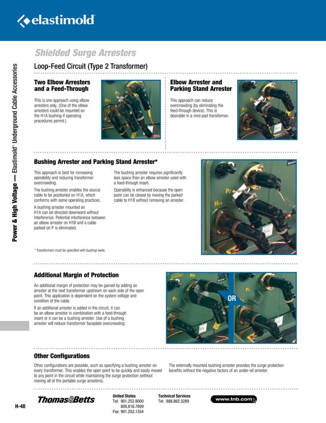 Elastimold Cable Connectors, Joints, Terminations Catalogue PDF