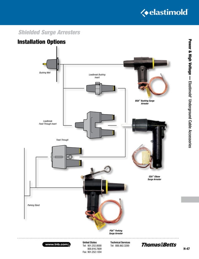 Elastimold Cable Connectors, Joints, Terminations Catalogue