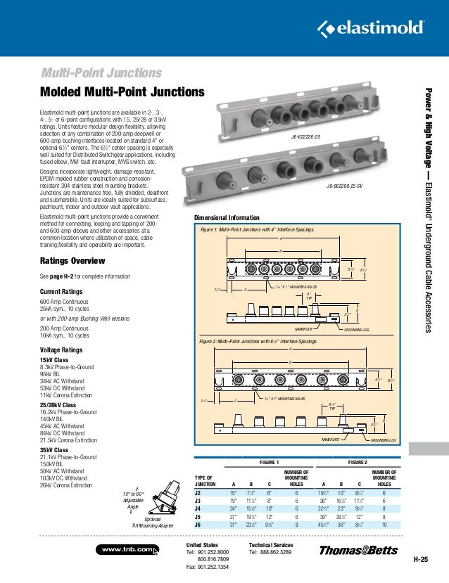 Elastimold Cable Connectors, Joints, Terminations Catalogue