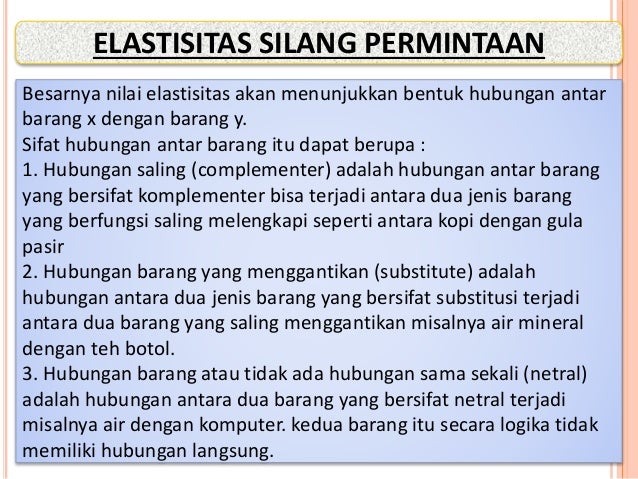 Elastisitas permintaan dan penawaran