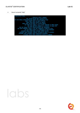 ELASTIX®
CERTIFICATION
	
  
labs
	
  
Lab-12
	
  
 Use el comando “help”
106
 
