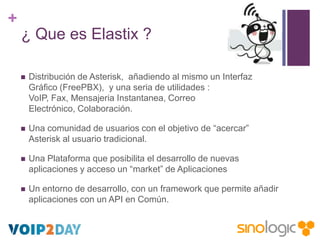 +
¿ Que es Elastix ?


Distribución de Asterisk, añadiendo al mismo un Interfaz
Gráfico (FreePBX), y una seria de utilida...