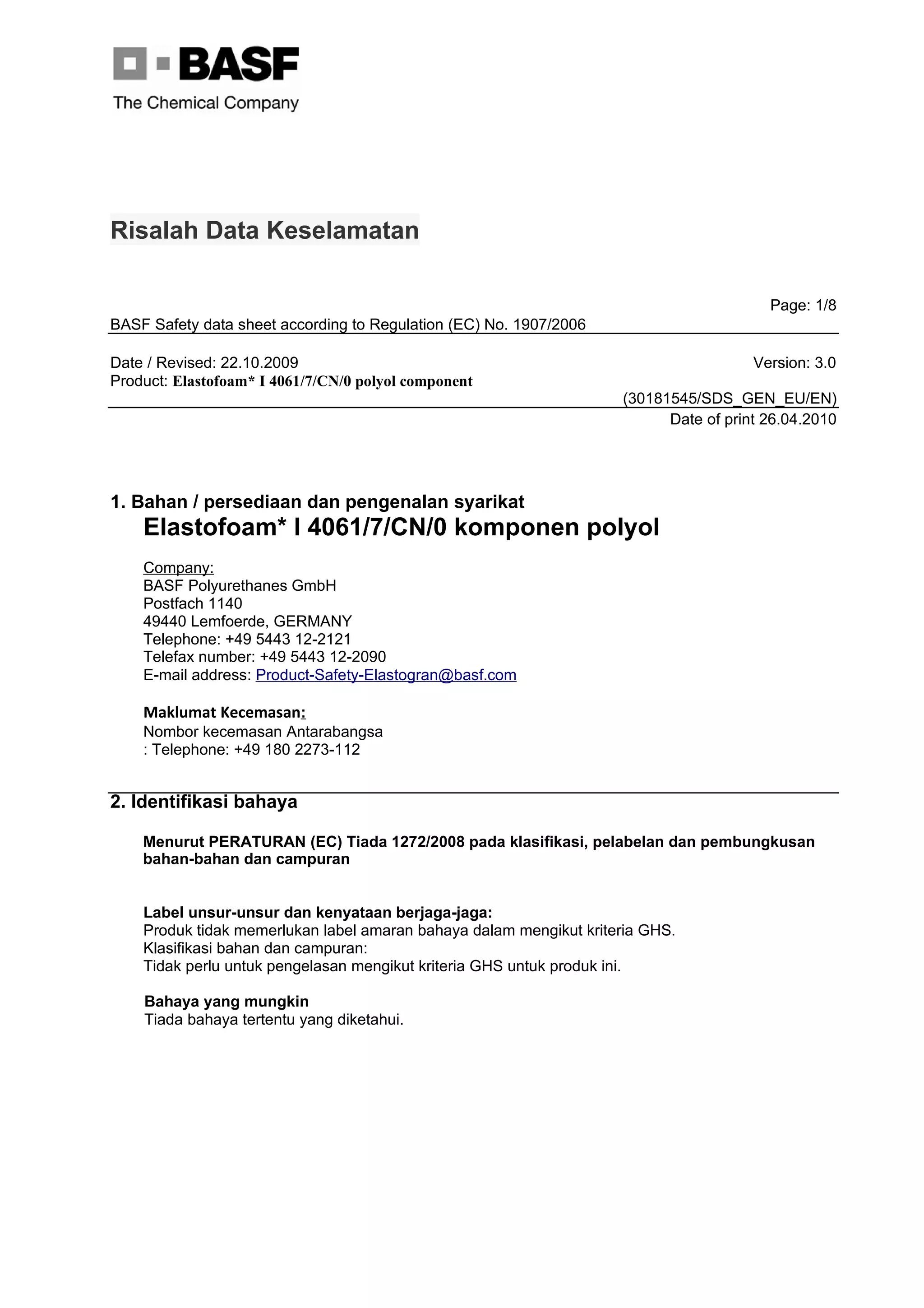 Elastotofoam i 4061 7-cn-0 malay | PDF
