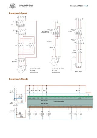 Problemas M340 - 419
Universidad de Oviedo
ISA - J. Alonso - I. Machón
Esquema de fuerza
Esquema de Mando
 