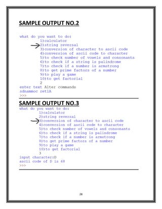 28
SAMPLE OUTPUT NO.2
SAMPLE OUTPUT NO.3
 