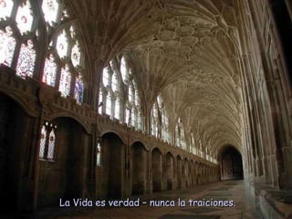La Vida es verdad – nunca la traiciones. 