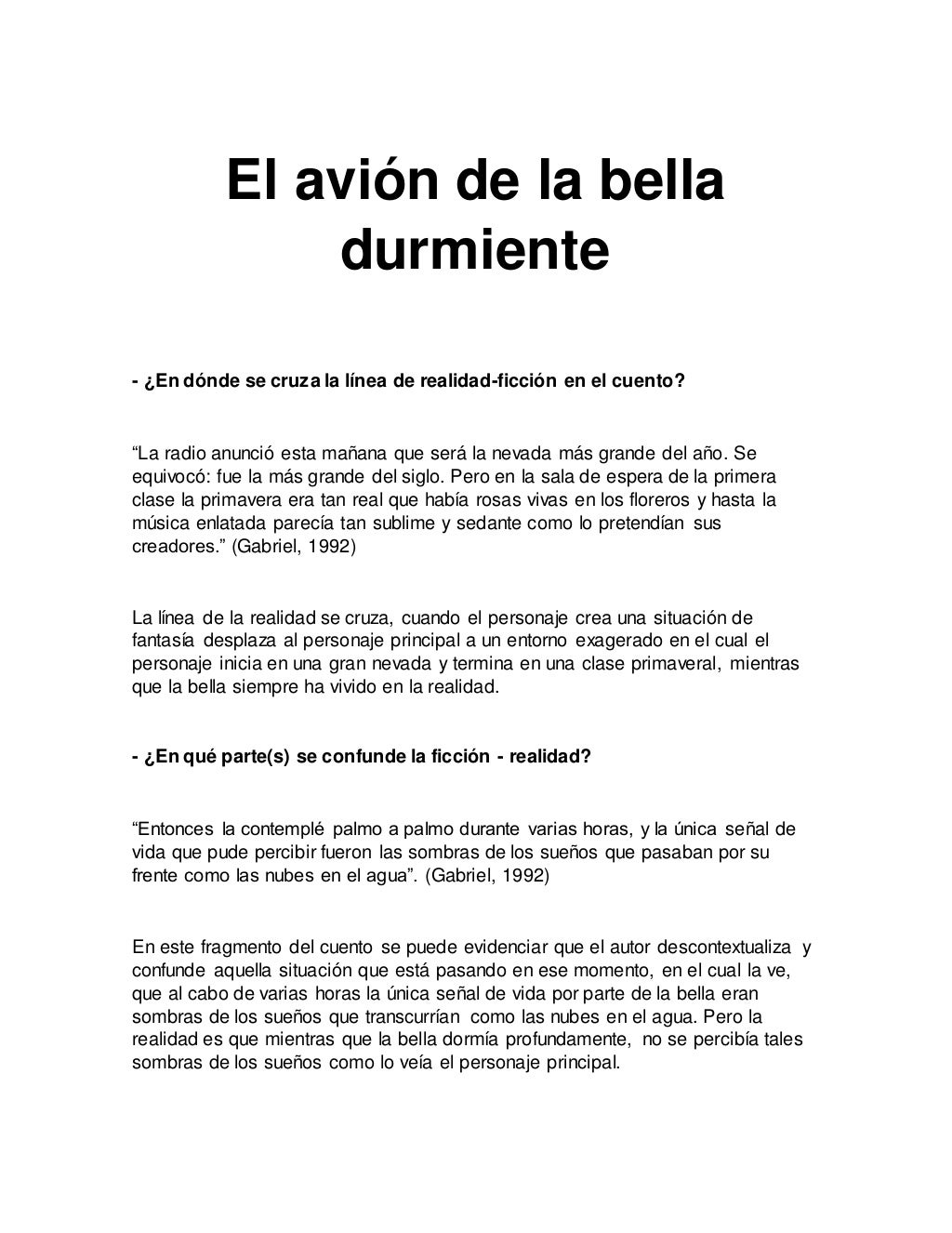 El avion de la bella durmiente