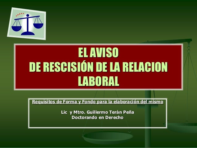 El aviso de rescision