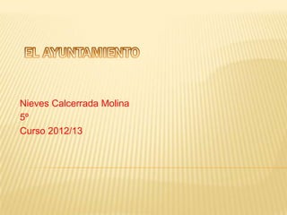 Nieves Calcerrada Molina
5º
Curso 2012/13
 
