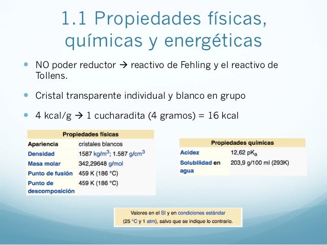 Cuáles Son Las Características Físicas Y Químicas Del Azúcar