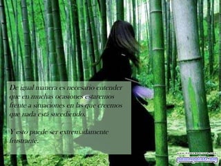 De igual manera es necesario entender que en muchas ocasiones estaremos frente a situaciones en las que creemos que nada está sucediendo.  Y esto puede ser extremadamente frustrante.  