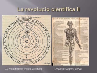 De revolutionibus orbium coelestium De humani corporis fabrica.
 