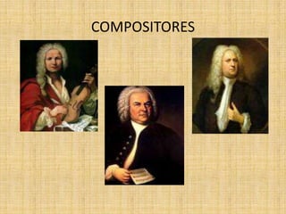 Surgen las grandes formas instrumentales:-   La Suite es una agrupación de movimientos de danza de diferente carácter. Tiene su origen en los pares de danza del Renacimiento.El Concierto es una de las formas más representativas del Barroco. Se compone de tres o cuatro movimientos y consiste en contrastar un instrumento o pequeño grupo de instrumentos con el resto de la orquesta.       Si el diálogo es entre un instrumento solista y la orquesta, se denomina “concerto a Solo”. Si es entre un pequeño grupo de instrumentos y la orquesta, se llama “concerto Grosso”.