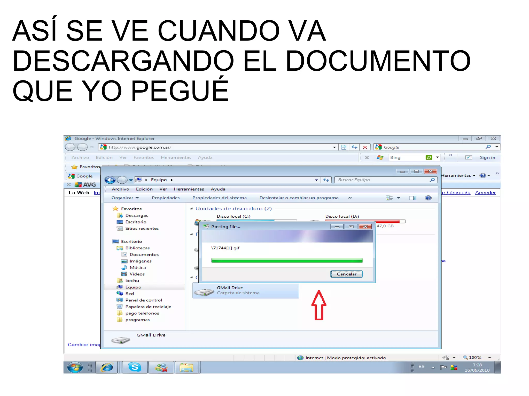 ASÍ SE VE CUANDO VA DESCARGANDO EL DOCUMENTO QUE YO PEGUÉ 