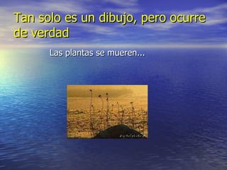 Tan solo es un dibujo, pero ocurre de verdad Las plantas se mueren...