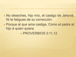 DEPARTAMENTO ESPIRITUALAunque llegue la mano á la mano, el malo no quedará sin castigo: Mas la simiente de los justos escapará.PROVERBIOS 11:21