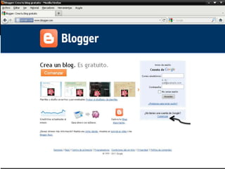  Darle click aquí y
  Crearas un Blog:
  aquí iniciarás la
 creación de tu Blog
  en tres pasos.
 