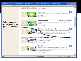 Seleccionamos
HTML/JAVASCRI
PT
 