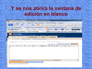 Y se nos abrirá la ventana de edición en blanco 