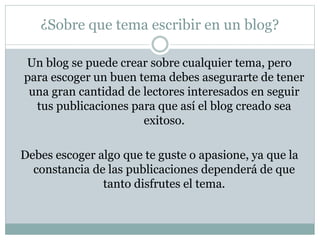 El blog y sus aplicaciones | PPTX