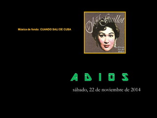 sábado, 22 de noviembre de 2014 
