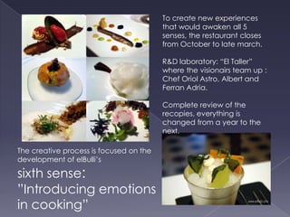 Implementing the creative team is a “method” for Ferran Adrian “to make ideas flow”