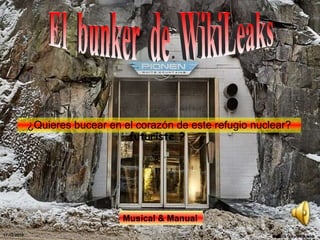 Source :skynet & web El  bunker  de  WikiLeaks  17-12-2010 Musical & Manual ¿Quieres bucear en el corazón de este refugio nuclear ?  futuriste ?  