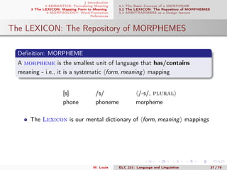 Introduction to Language and Linguistics 004: The Lexicon, Morphology ...