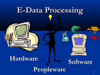 6
E-Data ProcessingE-Data Processing
Hardware
Software
Peopleware
 