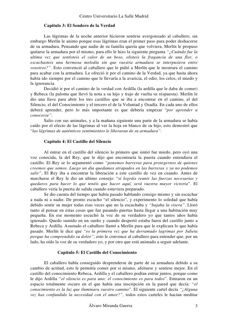 Ensayo De El Caballero De La Armadura Oxidada Pdf