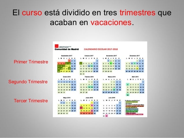 El Calendario Escolar 2017 18 calendario escolar trimestres