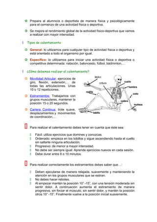  Prepara al alumno/a o deportista de manera física y psicológicamente
   para el comienzo de una actividad física o depor...