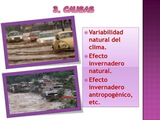 3. CAUSASVariabilidad natural del clima.Efecto invernadero natural.Efecto invernadero antropogénico, etc.