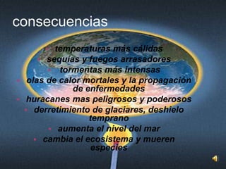 consecuenciastemperaturas más cálidas