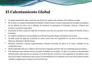 El Calentamiento GlobalDe todos los gases de efecto invernadero naturales el vapor de agua es el más poderoso. En realidad es del vapor de agua del que depende naturalmente el efecto invernadero. Pero el agua en la atmósfera se presenta de dos formas, que dependen de la humedad relativa, en vapor de agua, incoloro, y en forma de pequeñas gotas de agua en suspensión: nubes.Hasta el momento la inyección de vapor de agua por parte de la actividad humana no ha sido relevante. Podría ser muy importante, sólo tienen que imaginarse qué pasaría si los coches privados en lugar de emitir CO2 emitiesen vapor de agua; las ciudades serían mucho más húmedas y durante buena parte del año la niebla sería permanente.El efecto de las nubes tiene un doble sentido. Las nubes actúan como una «manta» impidiendo que el calor acumulado en la superficie se escape (por eso las noches de invierno nubladas son mucho más cálidas que las que están despejadas), pero también reducen el brillo del sol, impidiendo que se caliente la superficie y enfriando la atmósfera baja. En esta situación se establece una inversión térmica en altura. La parte alta de las nubes son potentes reflectantes de la radiación solar.