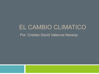 EL CAMBIO CLIMATICO
Por: Cristian David Valencia Naranjo
 