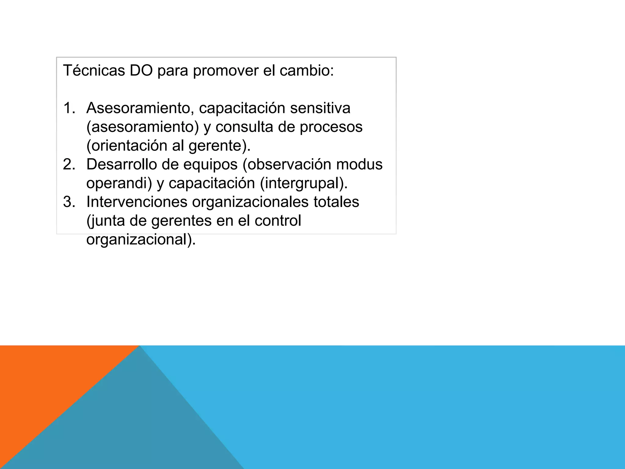 El cambio en las organizaciones | PPTX