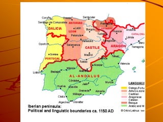 Dos varideades del castellano
En el norte de España, el castellano
apareció con distinción de /θ/ y /s/ y
separación de /λ...
