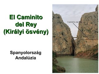 El Caminito
    del Rey
(Királyi ösvény)


  Spanyolország
    Andalúzia
 