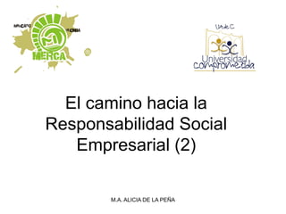 El camino hacia la
Responsabilidad Social
   Empresarial (2)

       M.A. ALICIA DE LA PEÑA
 