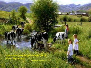 Las cosas pequeñas no son nada, pero dan la paz. Georges Bernanos. 