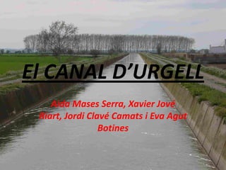 El CANAL D’URGELL
    Aida Mases Serra, Xavier Jové
 Riart, Jordi Clavé Camats i Eva Agut
                 Botines
 
